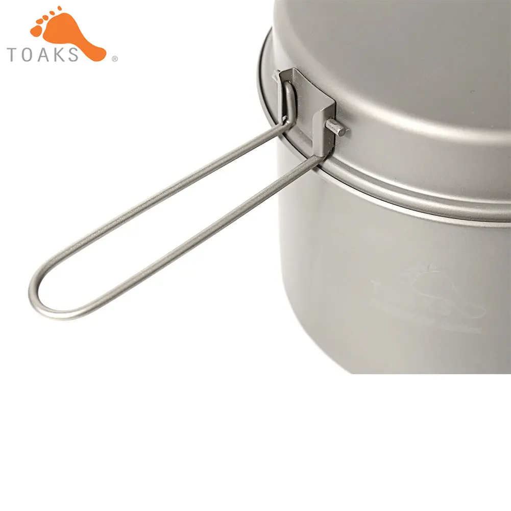 TOAKS CKW-1600 titanio al aire libre Camping Pan Caminar utensilios de cocina mochilero Picnic tazón Pan Pot Set con mango plegable
