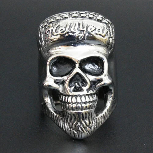 

Size 8~14 Heavy Skull Ring 316L Stainless Steel Mens New Band Party Hat Huge Skull Ring