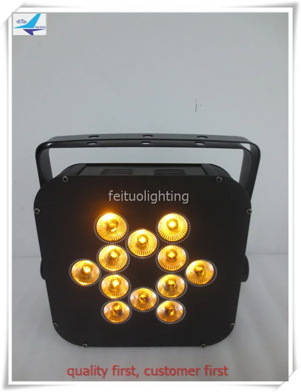 10 шт./лот с футляром для полета тонкий led par 64 питанием от аккумулятора беспроводной parcans 12x15 Вт rgbwa disco