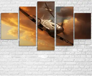 

5 canvas oil painting aircraft airplane landscape picture home decor print on canvas art