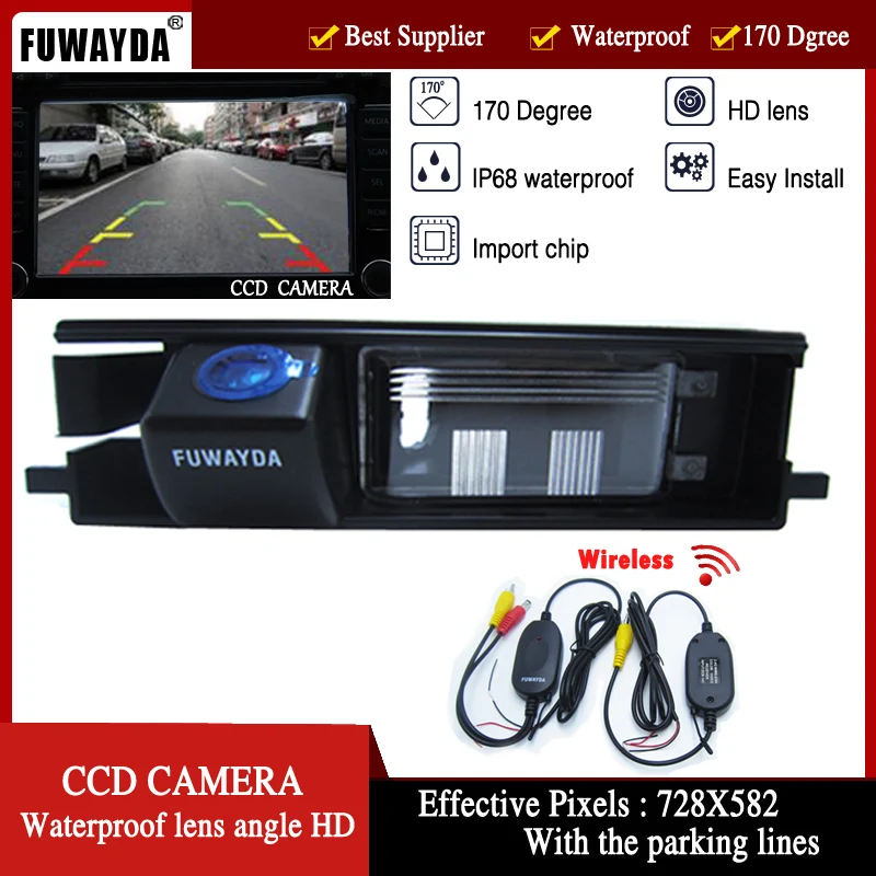 FUWAYDA Wireless Car Rear View Mirror Image With Guide/Help/Parking Line CCD CAMERA for TOYOTA RAV4 RAV-4 / Porte WATERPROOF HD |