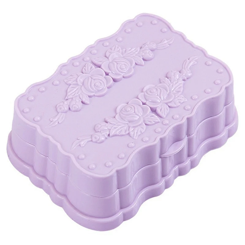 Мыльница Роза форма блюдо для Аксессуары для мыла коробка держатель с крышкой протечка воды дизайн