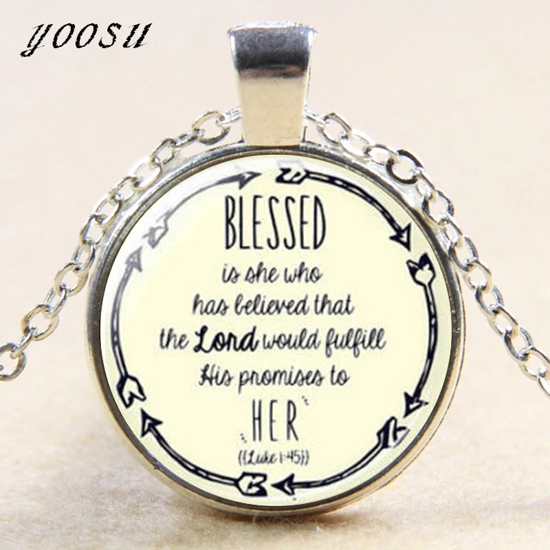 Wholesale Glass Dome Blessed Necklace Christian Pendant Necklace