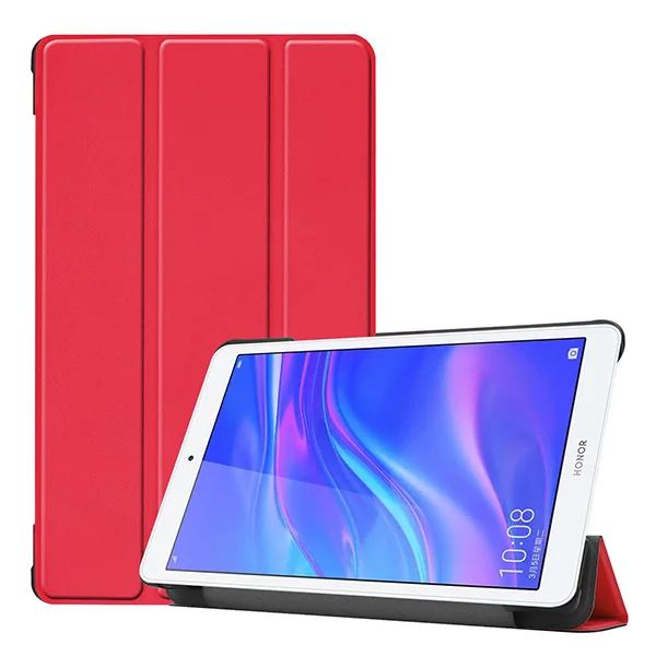 Складной тонкий чехол для huawei Mediapad M5 lite 8,0 JDN2-W09 JDN2-AL00 чехол для планшета huawei Mediapad m5 lite 8 дюймов Чехол+ ручка - Цвет: HWRYT58 KST RD