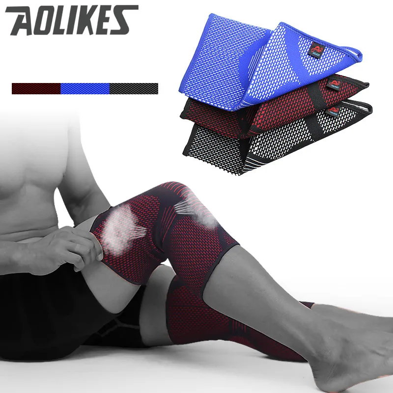 AOLIKES النايلون مرونة كرة السلة منصات الركبة ل كرة الطائرة الركبة دعم الساق كم الرياضية دعامة الركبة صحي الرعاية الساق وارنر ميوزيك warner