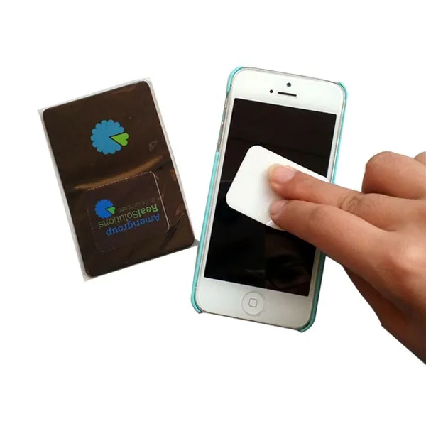 customized microfiber Adhensive Sticky Mobile Phone Screen Cleaner Wipe