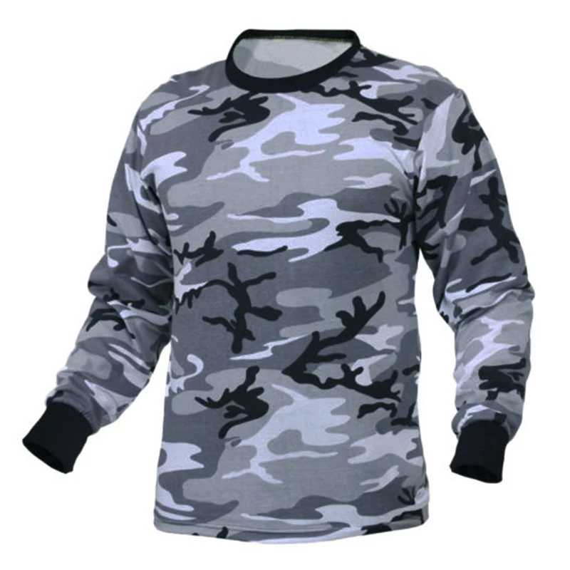 Разноцветные осенние джоггеры свободные мужские футболки с длинным рукавом камуфляж тактический Фитнес Camisetas армейская Военная Базовая футболка