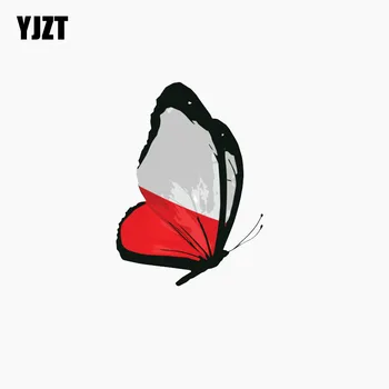 

YJZT 8.2CM*11.3CM Poland Flag Butterfly Lnterest Car Window Reflective Car Sticker C1-7779