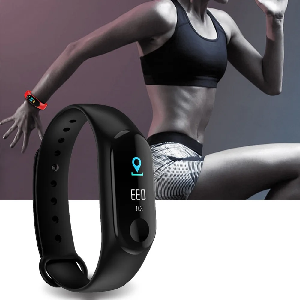

Fitness Tracker M3Plus Smart Bracelet Color Screen IP67 Waterproof Smart Watch Men Heart Rate Monitor Sport Watch PK MI Band 3