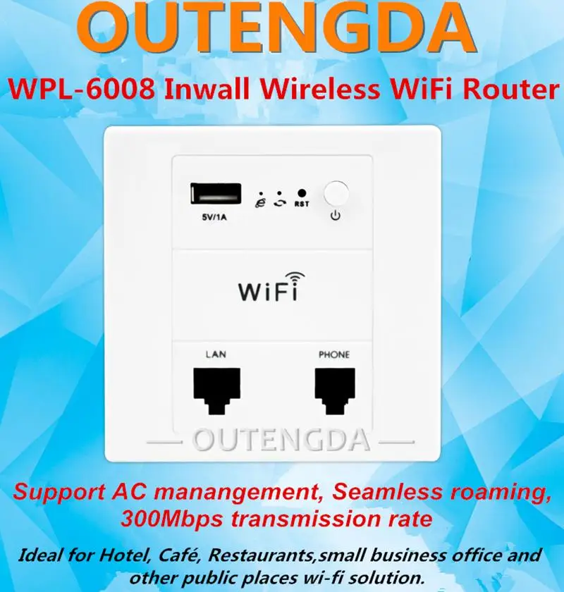 in Wall Access Point Wireless WiFi AP Router Easy Install Wall mount