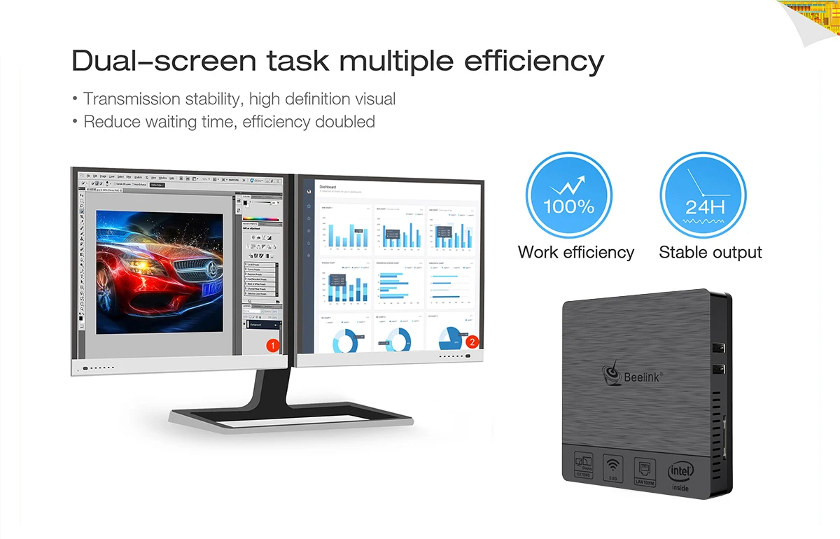 Beelink BT3Pro II Мини ПК компьютер оконные рамы 10 4 Гб оперативная память 64 eMMC Intel Atom x5-Z8350 Multi Media Настольный HDMI двухдисплейный видеоадаптер
