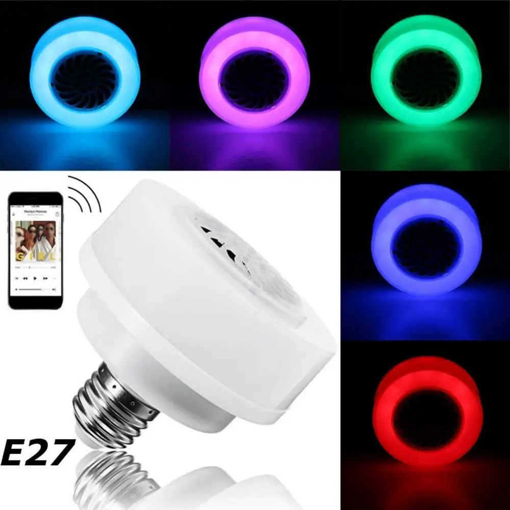 

LED Music Light Bulb E27 LED Wireless Bluetooth Bulb Light Speaker RGB Music Play Lamp Phone Control For Party Home DJ Holiday