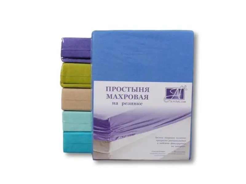 Простыня на резинке АльВиТек, 160*200 см, лазурь