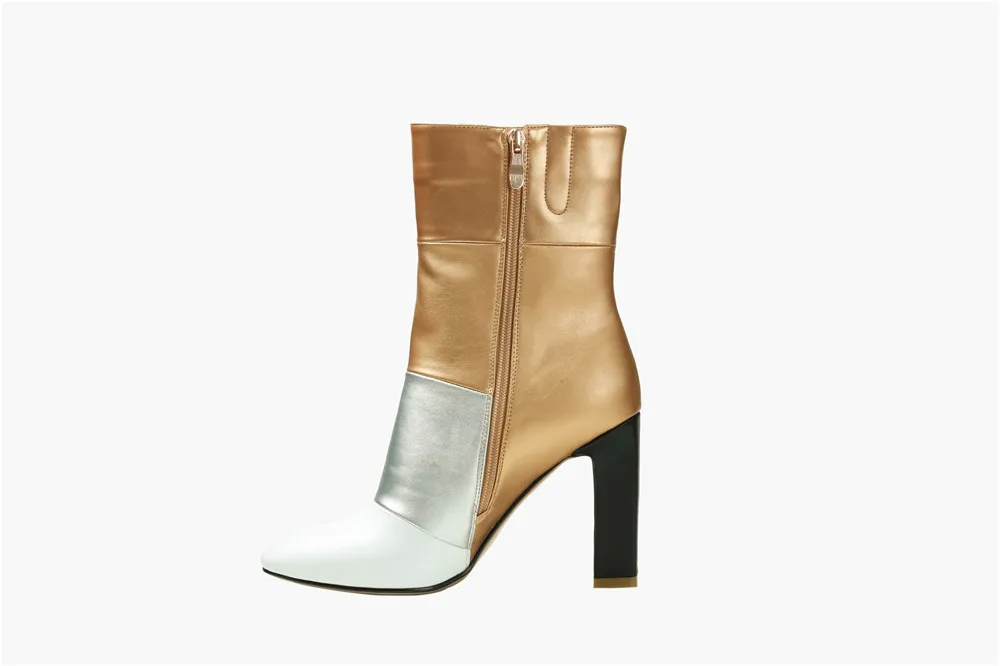 12cm high heels women boots luxury leather shoes 35