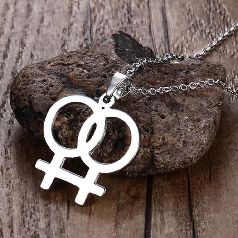 1 шт. ожерелье с лесбийской символикой из нержавеющей стали женские бусы