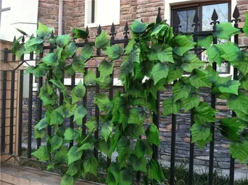 

Beautiful Green Grape Leaves Vine 24 Piece/Lot, Ivy Simulation Plastic Flower Artificial Plants For Wedding Home Decor