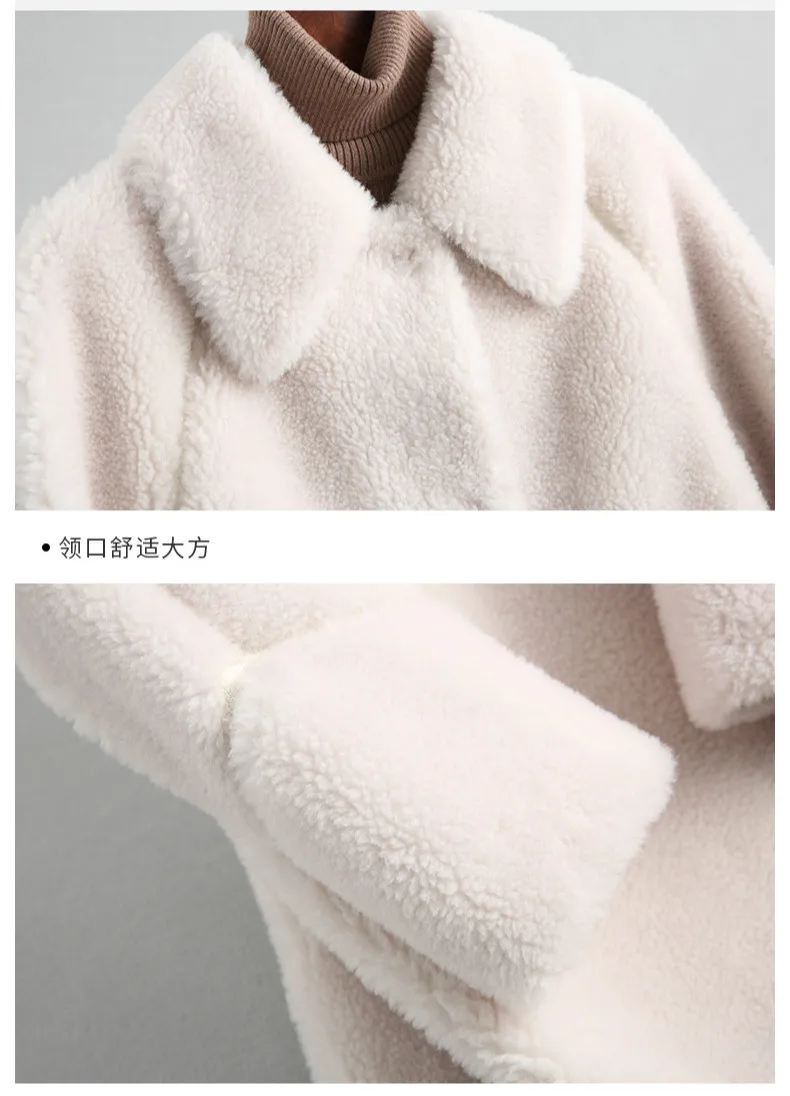 AYUNSUE новое пальто с натуральным мехом женское длинное шерстяное пальто корейское зимнее пальто женские пальто Abrigo Mujer KQN19019 KJ2577