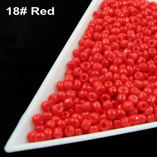 20 г/лот 2 мм непрозрачные цветные стеклянные бусины 12/0 бусины для украшения декольте DIY дизайн вышивки крестом Швейные аксессуары - Цвет: 18 Red