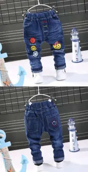 Г. Новые осенние модные джинсы для мальчиков штаны для маленьких мальчиков с вышитым рисунком Человека-паука весенние детские джинсовые брюки детские джинсы от 2 до 6 лет