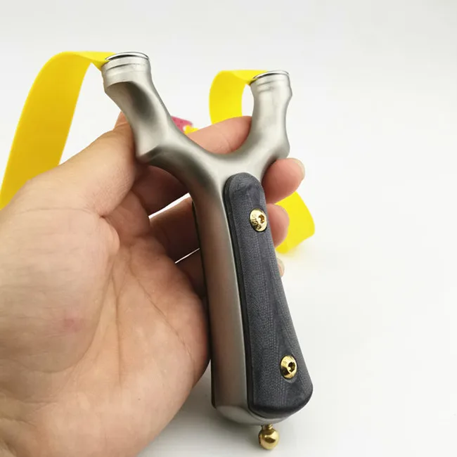 Stainless Titanium Steel Metal Slingshot Catapult Sling Shot Marble