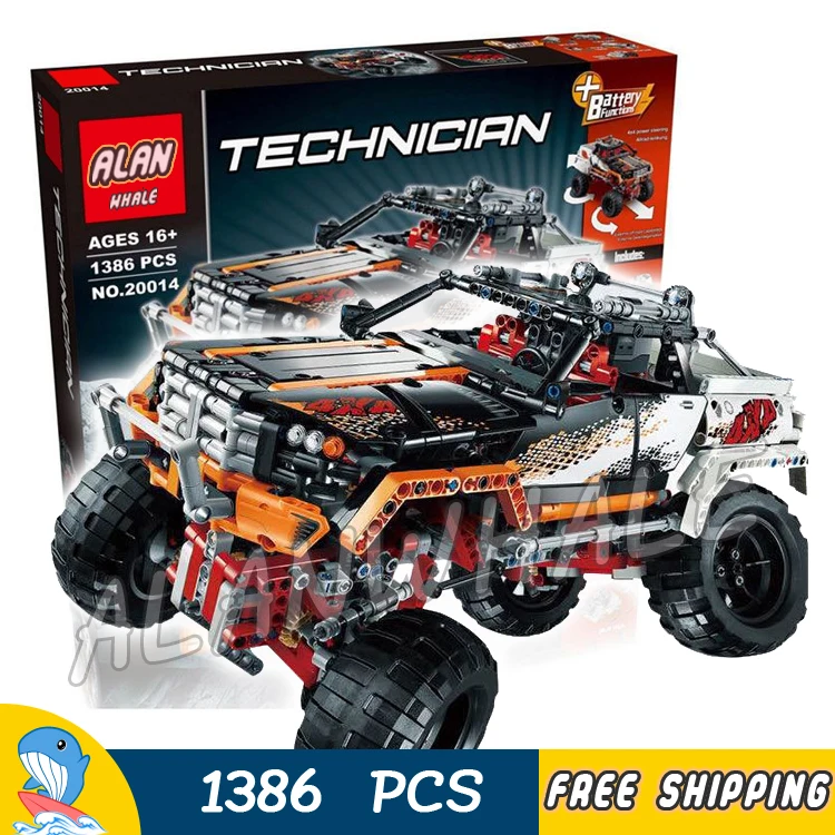 1386pcs 2in1 Technic Remote Controlled 4 x 4 Rock Crawler 20014 DIY Model Building Kit Blocks