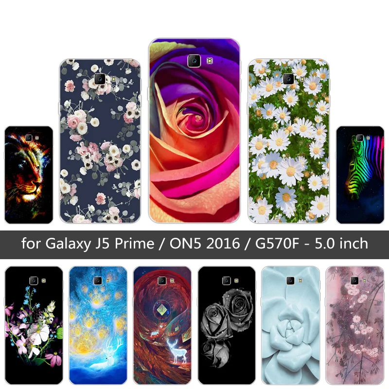 Для Samsung Galaxy J5 Prime On5 2016 цветной чехол силиконовый мягкий TPU 5 &quotдля Duos G570F |
