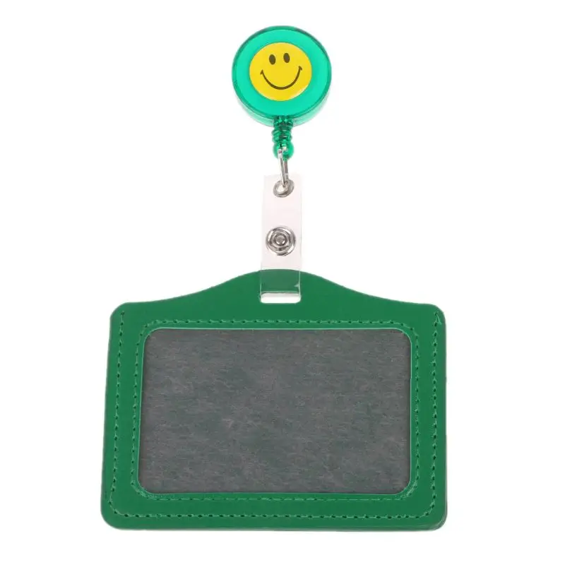 Улыбка бизнес кредитный ID держатель карточек портмоне выдвижная катушка клип подарок - Цвет: Зеленый