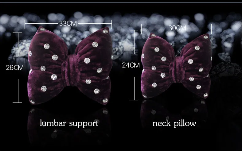 Автомобильная подушка для шеи с кристаллами для девочек/поясничная подушка для сиденья, зимняя теплая плюшевая подушка almofada, женские аксессуары