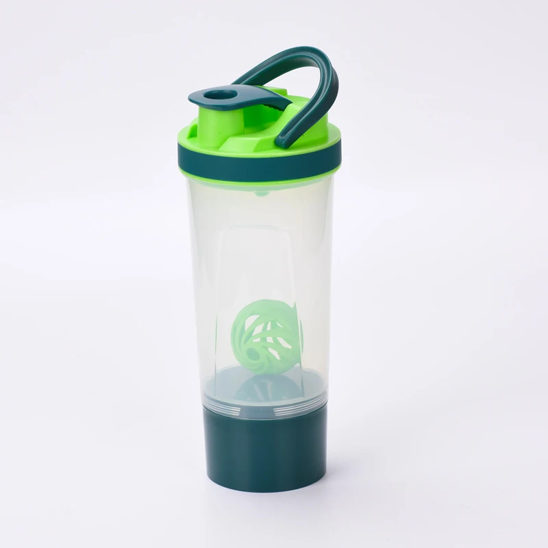 green Girls Whey Protein Water Bottle With Shaker Ball Sports Shaker Bottle Eco-friendly Shaker Protein Fitness Hiking Traveling - Цвет: green