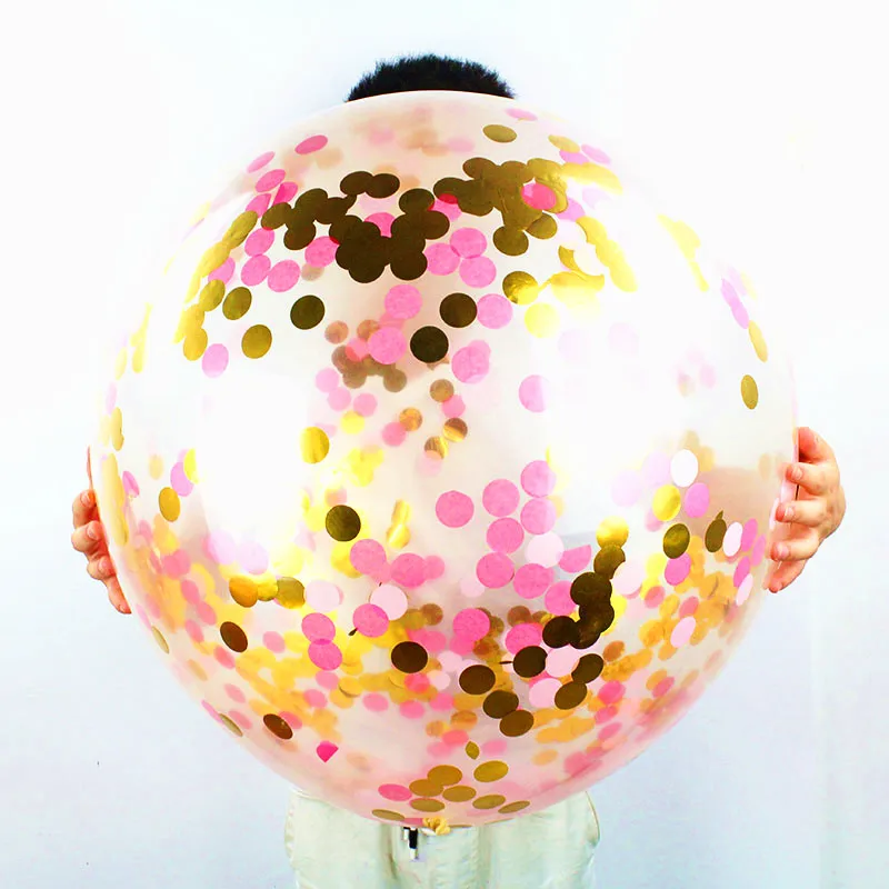 Горячая Распродажа; большие размеры 36 дюймов воздушные шары с конфетти цвета розовое золото с блестками globos Прозрачные Шары из латекса, хороший подарок на день рождения, свадьбу, вечерние украшения