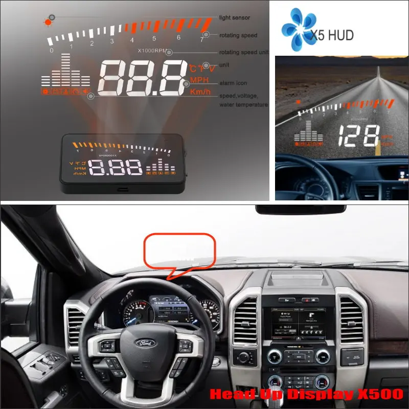 Для Ford Ranger/Raptor 2010 2019 автомобильный OBD HUD Дисплей для вождения экран проектор