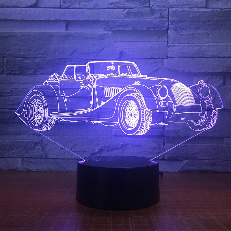 Автомобильная 3D светодиодсветодиодный настольная лампа светильник с сенсорным