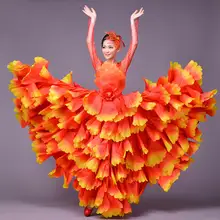 The New Summer Opening Dance Full-skirted Dress Costumes Performing Suit Adult Dance Skirt Female Stage Petals Skirt Of The Dres