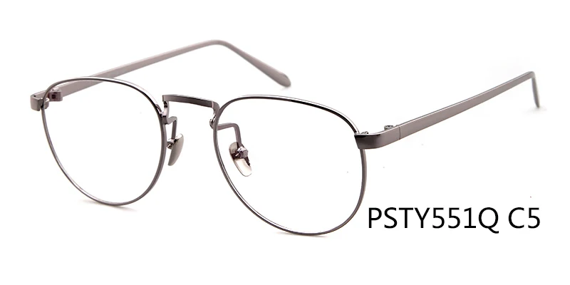 Длинные винтажные прозрачные очки с оправой для женщин и мужчин, прозрачные линзы, очки с оправой из сплава, очки без градусов 551Q - Цвет оправы: C5