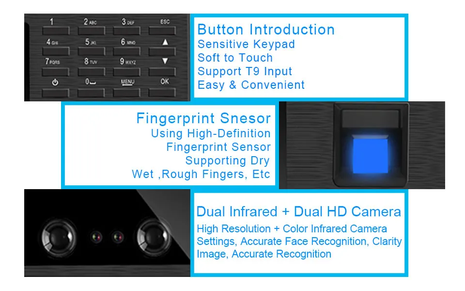 Eseye Biometric Face Recognition Time Attendance System Office Clock Employee Fingerprint Attendance Machine