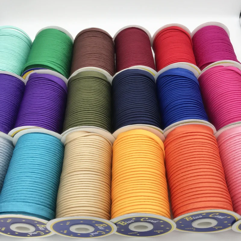 Free Shipping Polyester satin Bias Piping, Bias tape with cord, DIY