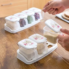 Модная коробка для приправ, перец, соль, пластиковая банка, кухонные контейнеры для хранения, коробка для хранения, бутылки, кухонные аксессуары