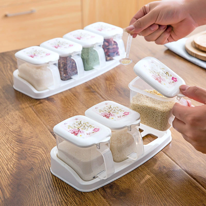 

Fashion Seasoning Box Pepper Salt Plastic Plastic Jar Kitchen Storage Containers Storage Box Bottles Kitchen Accessories