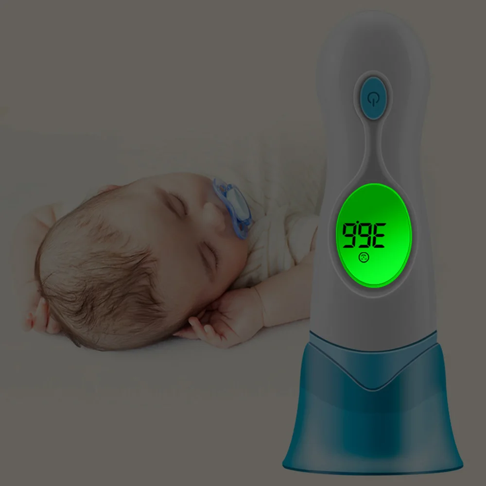 Цифровой инфракрасный термометр Baby ЖК-дисплей Бесконтактный ИК лоб ухо Температура инструмент диагностики светодиодная подсветка 8 в 1