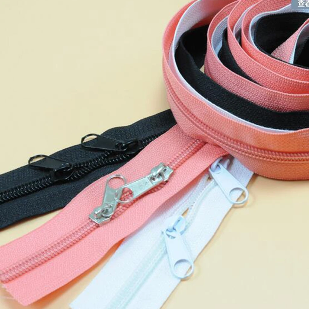 6 PIECES ZIP SLIDERS ZIP PULLER FOR CONTINUOUS ZIPS NYLON ZIPPER BLACK ZIPPER FASTENING Simple Design