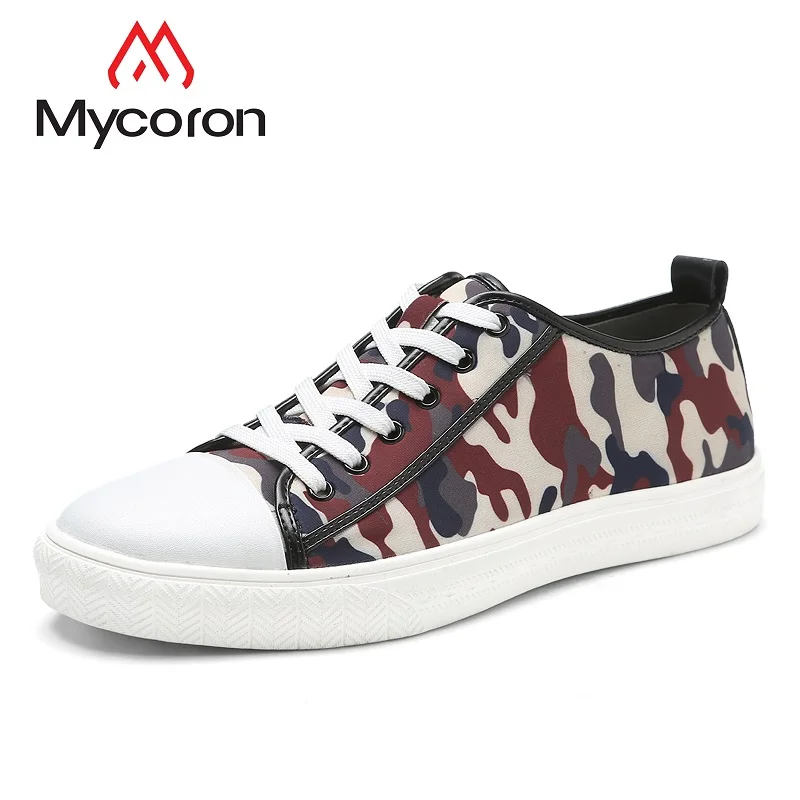 

Mycoron Fashion Brand New Arrival Camouflage Fabric Casual Shoes Male Flat Soft Rubber Bottom Lace-Up Comfortable Casual Shoes