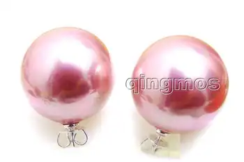 

SALE Big 18mm Light pink Round Shell Pearl Earring and Stering Silver 925 stud! -ear434 wholesale/retail Free shipping