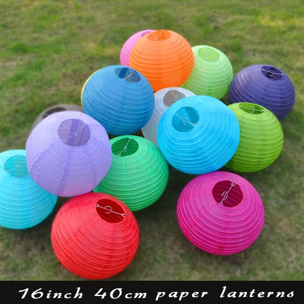 

10 Pieces 16 Inch 22 Colors Home Decoration Paper Lampshade Chinese Paper Lanterns For Home Pendant Lights Lanterns