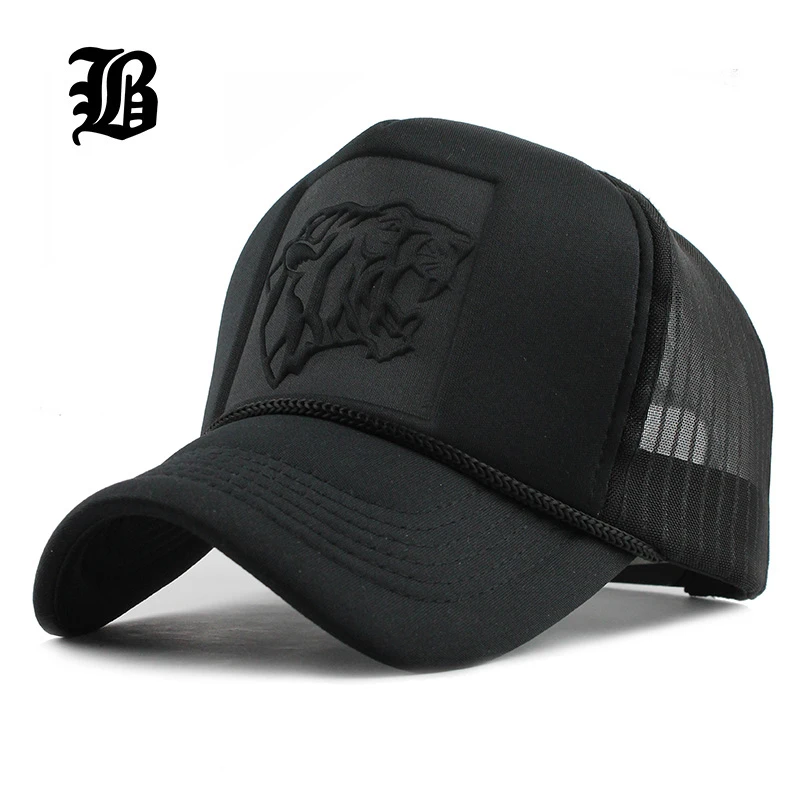 

[FLB] 2017 Hip Hop Black leopard Print Curved Baseball Caps Summer Mesh Snapback Hats For Women Men casquette Trucker Cap