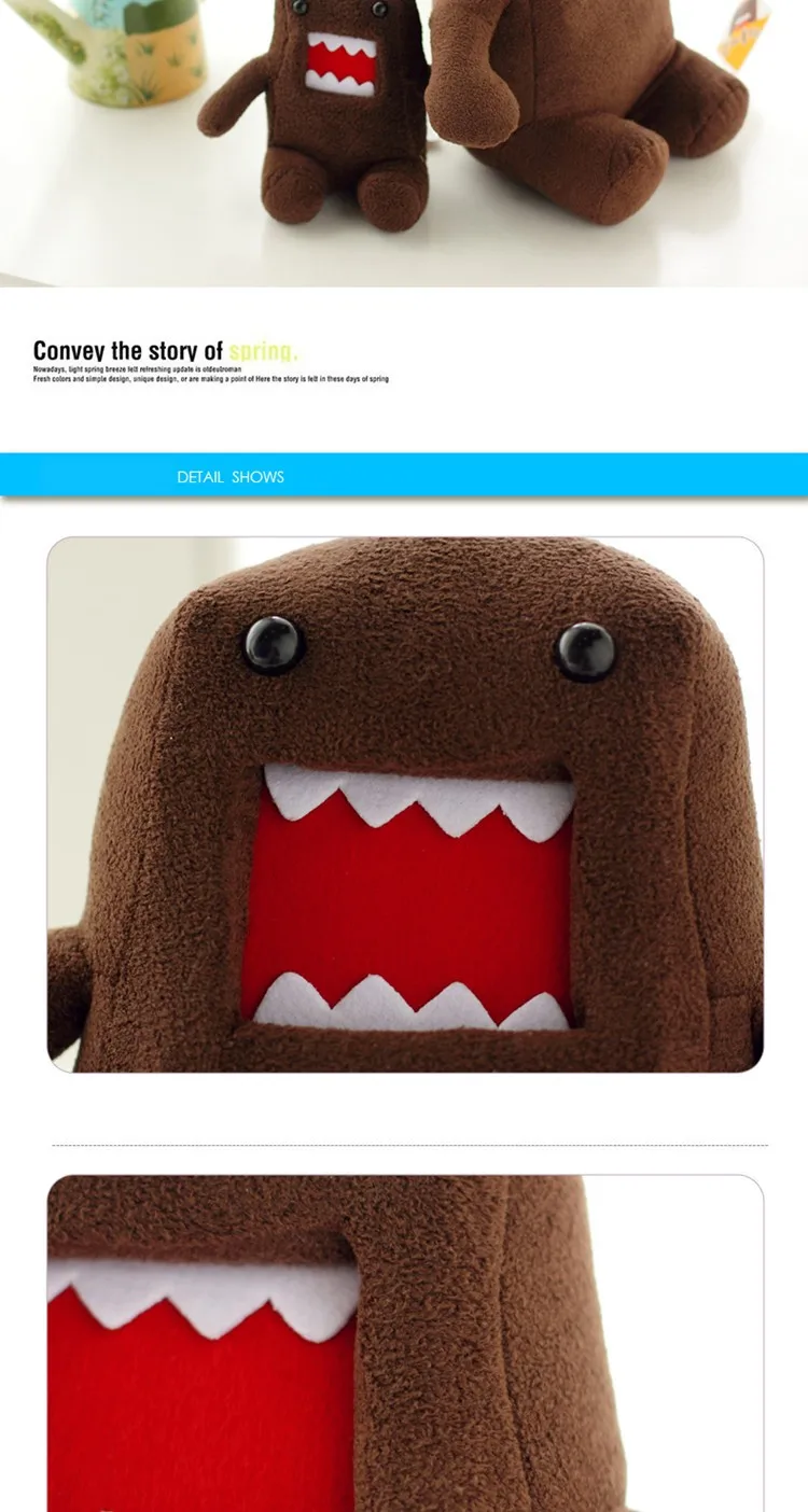 Милый Domokun забавная Сидящая кукла Domo-kun, детская Новинка, креативные подарки, Каваий Домо-кун, детские PP хлопковые плюшевые игрушки, 2 размера