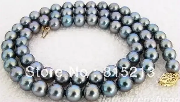 

ddh001262 18" 9-10MM 14K REAL TAHITIAN BLACK PEARL NECKLACE