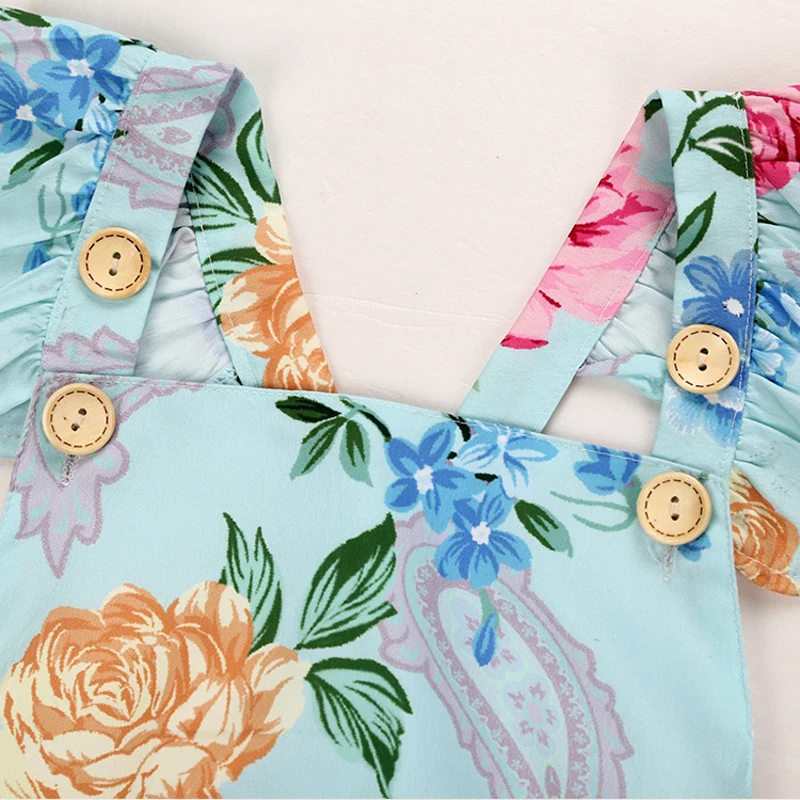 Лето ; комбинезон с цветочным рисунком для новорожденных девочек; комбинезон на кнопках; Спортивный костюм; одежда; sunsuit
