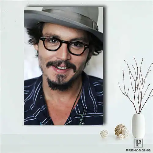 Изготовленный На Заказ рисунок из ткани с принтом Johnny Depp (1) @ Печатный постер для