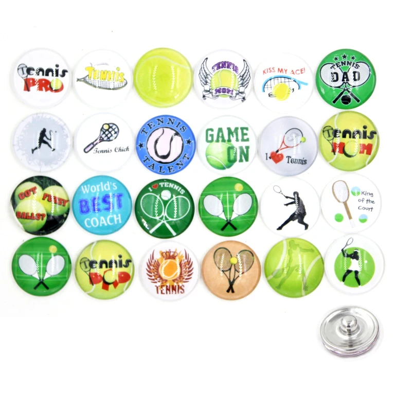 

24pcs/lot New Arrival Interchangeable Chunky Snap Jewelry DIY 18mm Coach Sport Tennis Buttons for women bracelet necklace gift