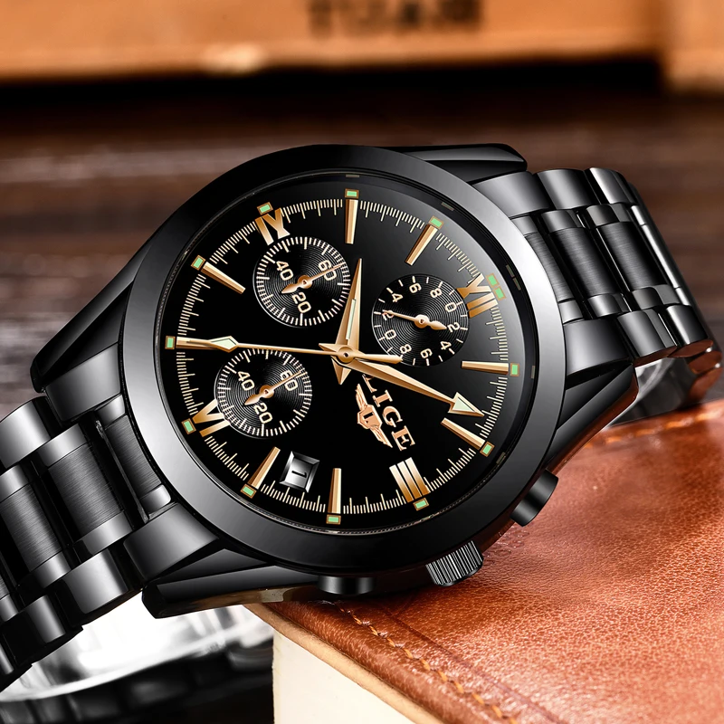 LIGE Watch Men Sport Quartz Fashion Leather Clock Mens Watches Top Brand Luxury Waterproof Business Watch Man Relogio Masculino LIGE Watch Men Sport Quartz Fashion Leather Clock Mens Watches Top Brand Luxury Waterproof Business Watch Man Relogio Masculino